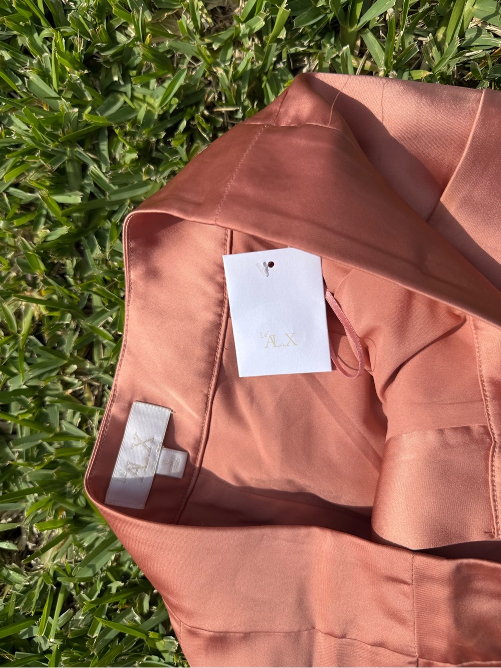 Le AL.X NWT Wide-Leg Satin Pants in Dusty Rose SZ 0 - Picture 3 of 3